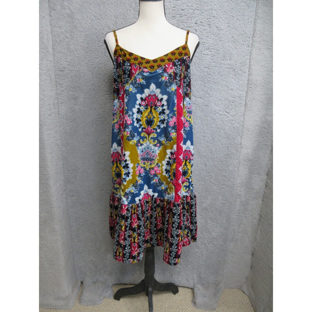 Anthropologie Silk Blend Paisley Dress Womens S Floral Tiered Cami Boho Festival